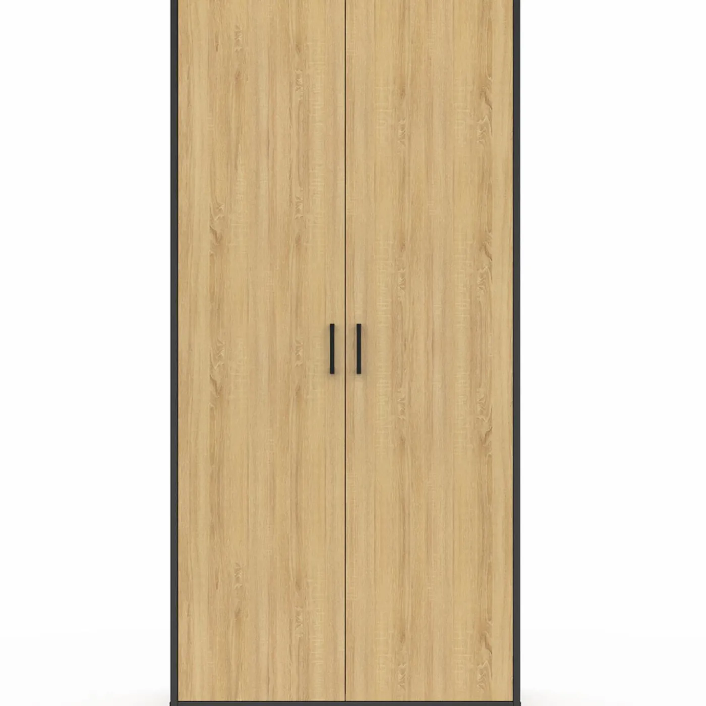Armoire grande capacité avec penderie et étagères