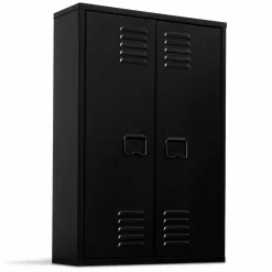 Armoire murale 2 portes noir et métal