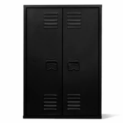 Armoire murale 2 portes noir et métal