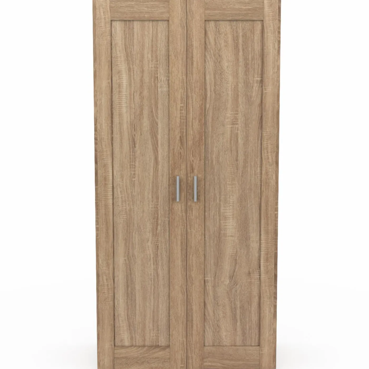 Armoire penderie en hêtre avec 2 portes et étagères
