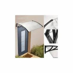 Auvent de porte marquise polycarbonate 80x120 cm