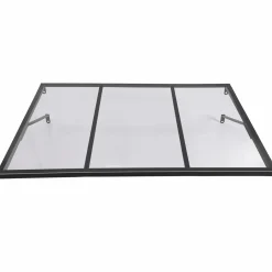 Auvent de porte moderne verrière noir 80 x 113 cm