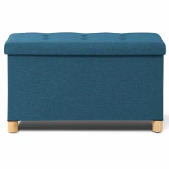 Banc coffre bleu canard 76 cm
