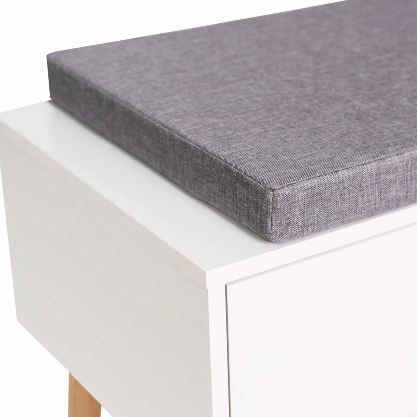 Banquette coffre de rangement blanc