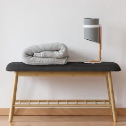 Banquette d'entrée style scandinave gris anthracite