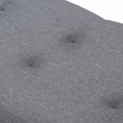 Banquette rangement tissu gris en lin
