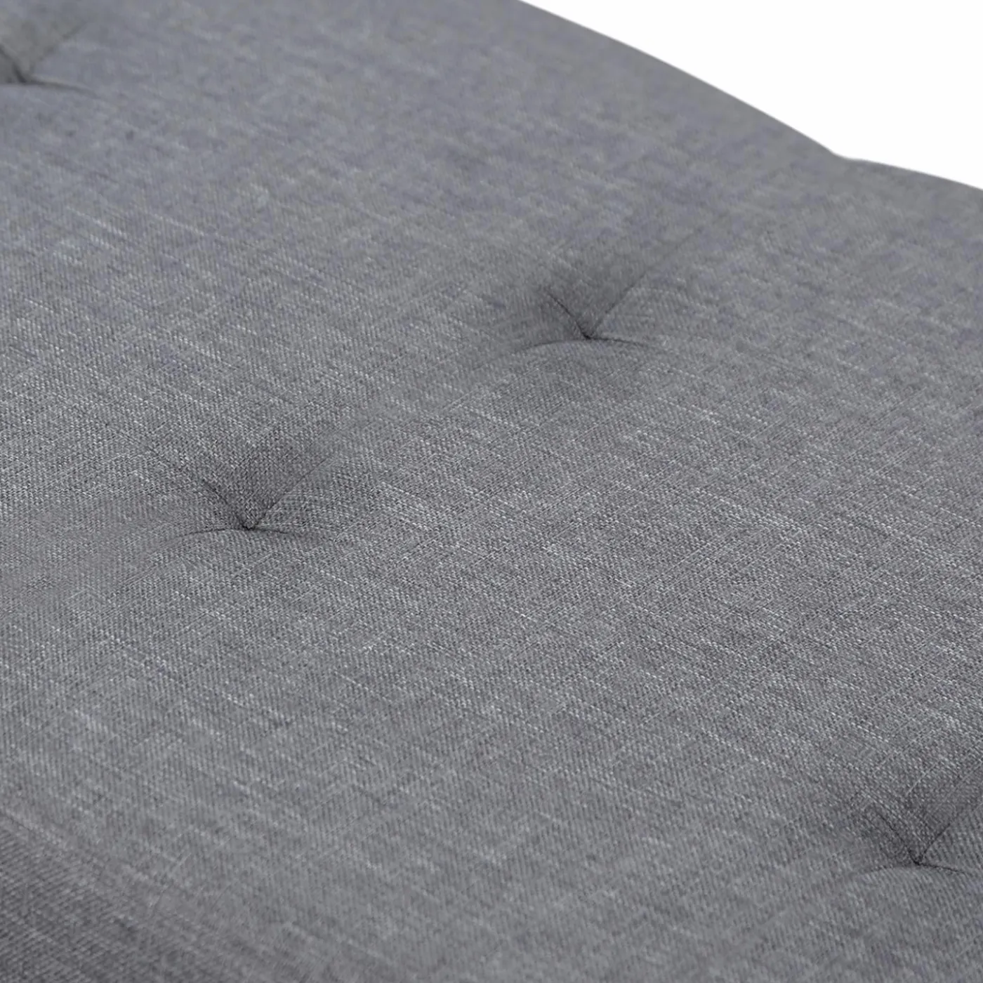 Banquette rangement tissu gris en lin