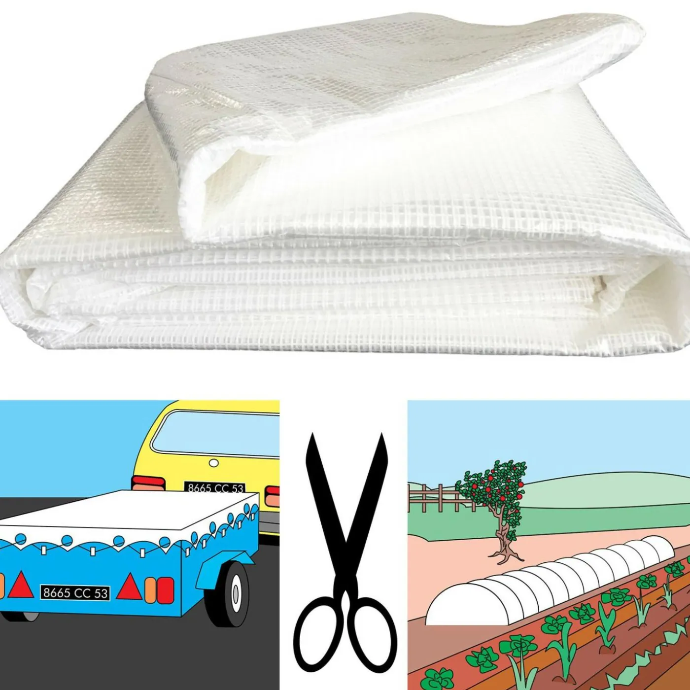 Bâche armée transparente 5x8 m renforcée