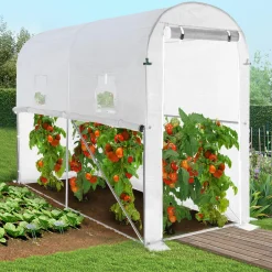 Bâche de rechange 130gr/m² pour serre à tomates 3m² blanche relevable
