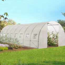 Bâche de rechange pour serre tunnel 24 m² blanche