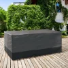 Bâche table de jardin rectangulaire imperméable grise et noire