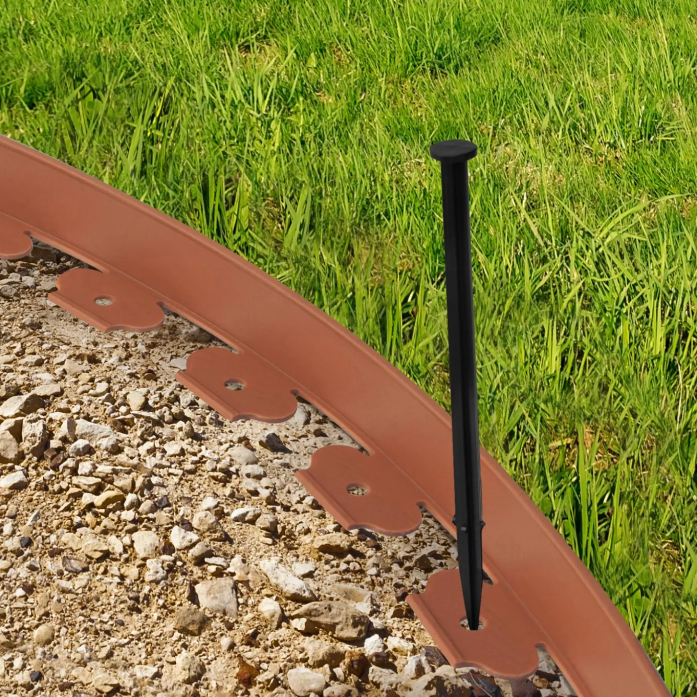 Bordure de jardin flexible marron terracotta à planter