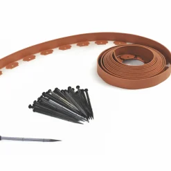 Bordure de jardin flexible marron terracotta à planter
