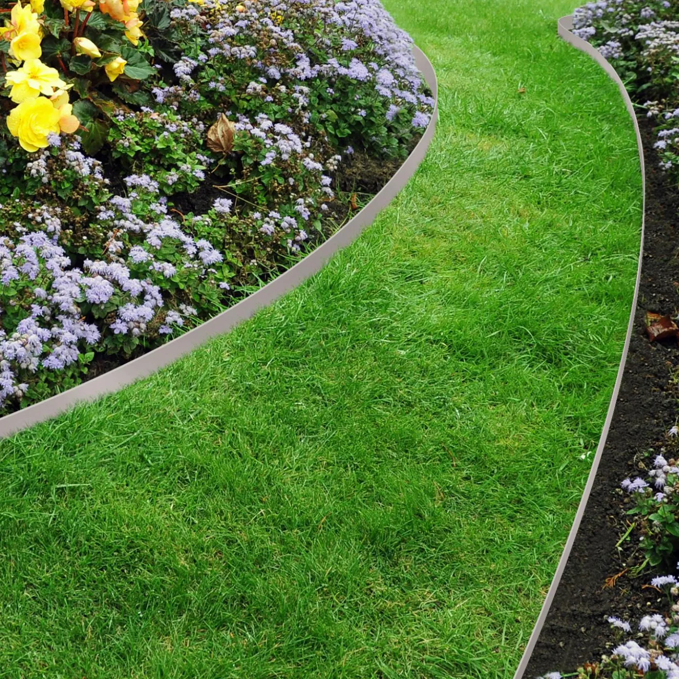 Bordure de jardin flexible grise