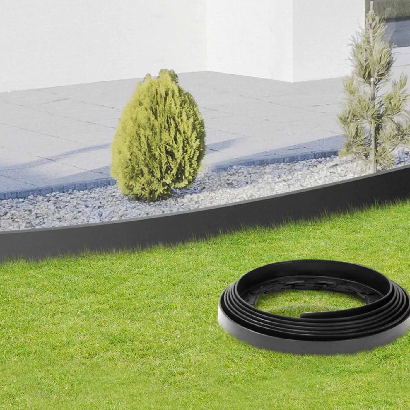 Bordures de jardin flexibles gris anthracite 8mx12cm