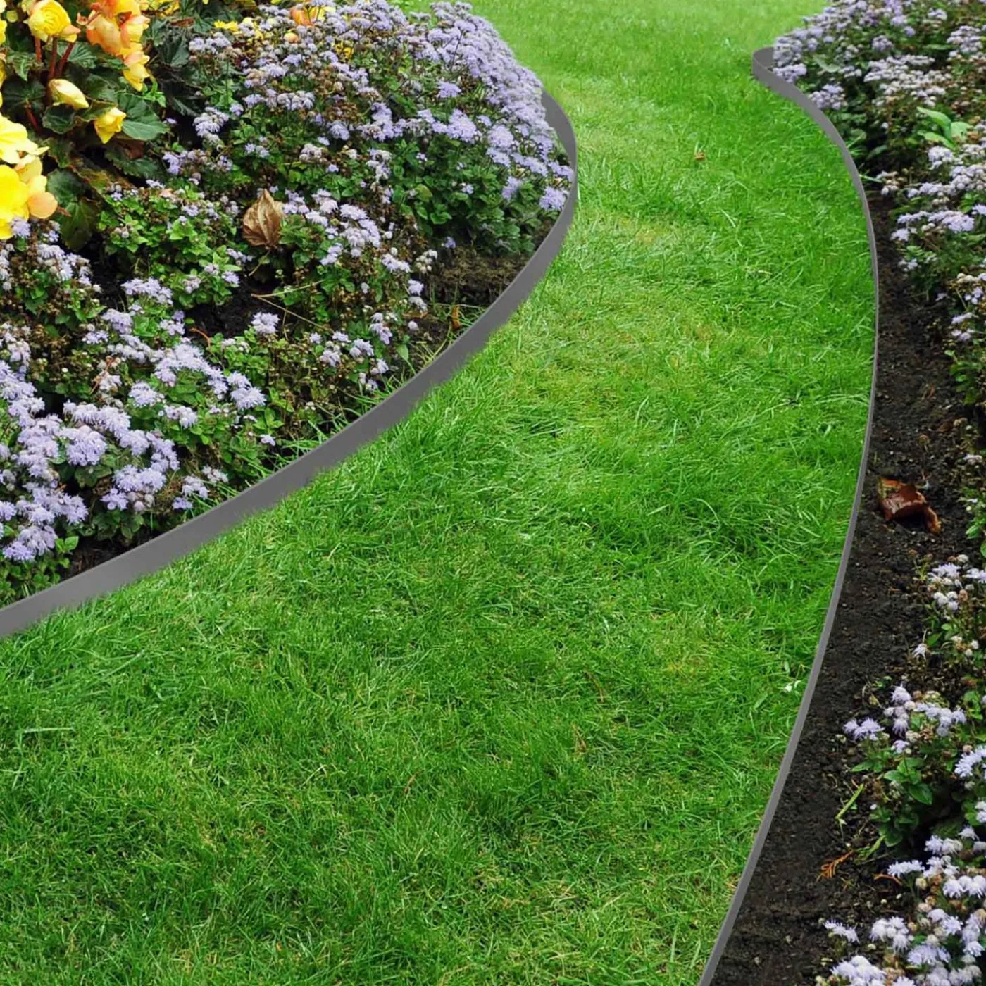 Bordures de jardin flexibles gris anthracite 8mx12cm