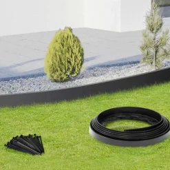 Bordures de jardin flexibles gris anthracite 8mx12cm