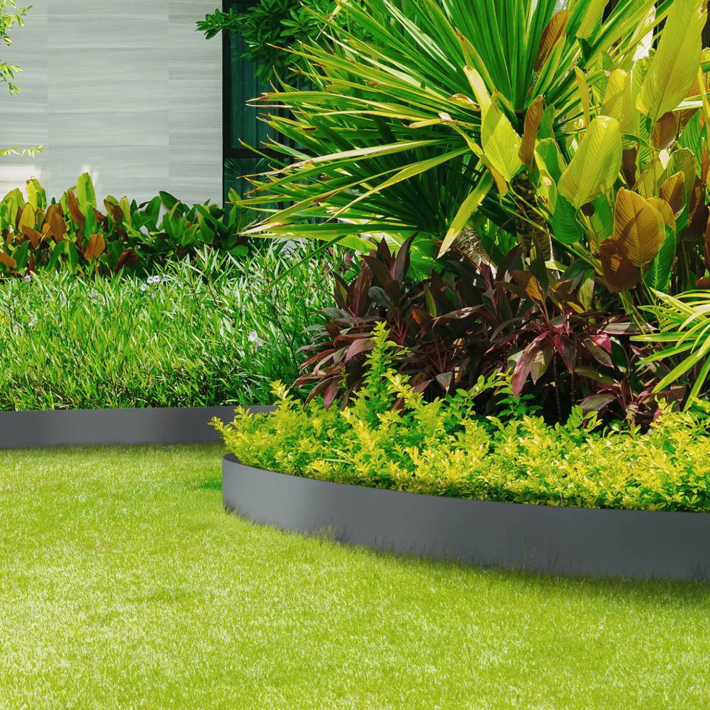 Bordures gris anthracite pour jardin