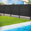 Brise vue 1,8 m x 10 m noir occultant 220 gr/m²