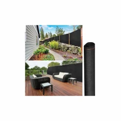 Brise vue 1,8 m x 10 m noir occultant 220 gr/m²