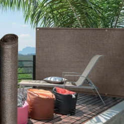 Brise vue 1,5 m x 10m taupe occultant 220 g m²