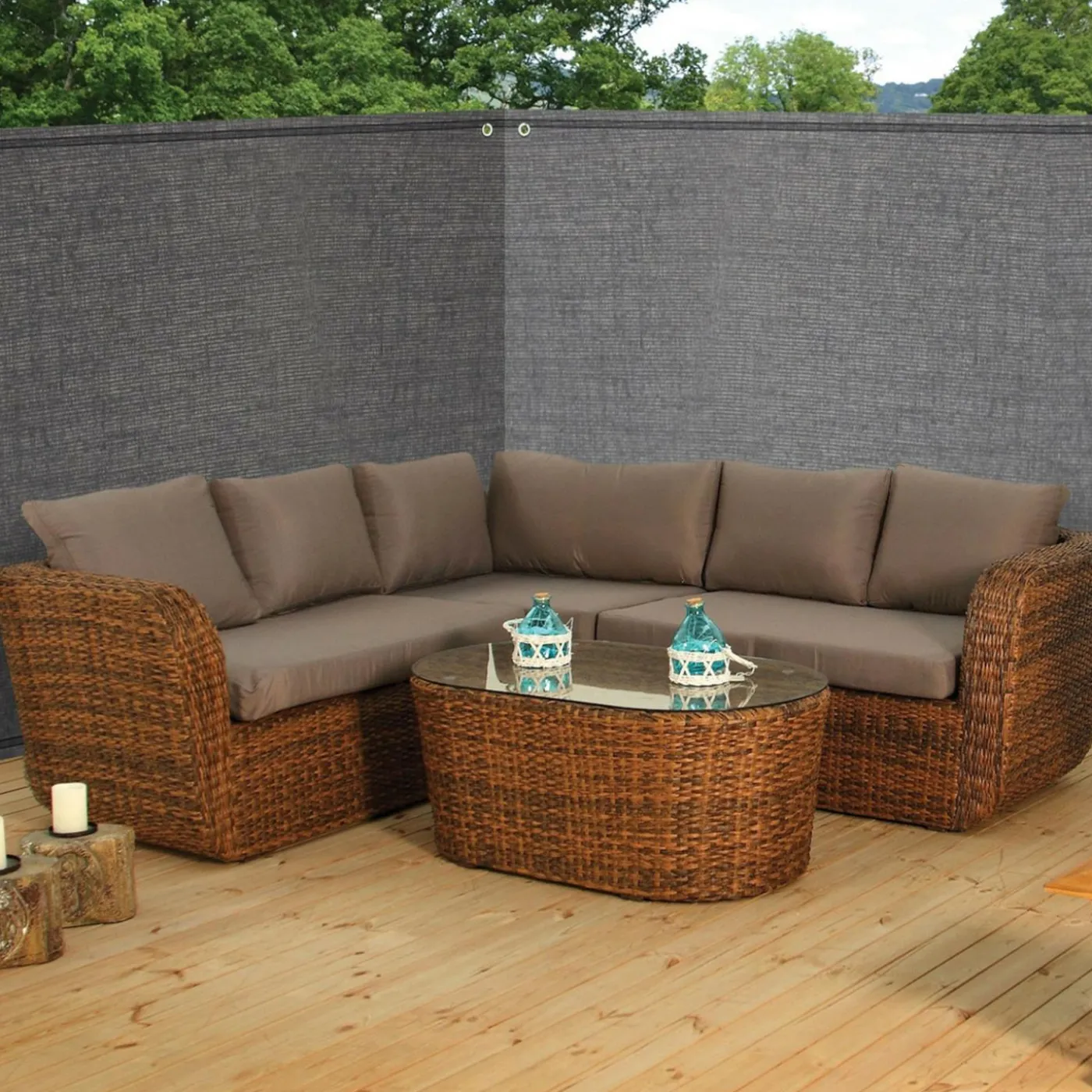 Brise vue gris 1,8 m x 10 m occultant 300 g m²