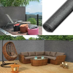 Brise vue gris 1,8 m x 10 m occultant 300 g m²