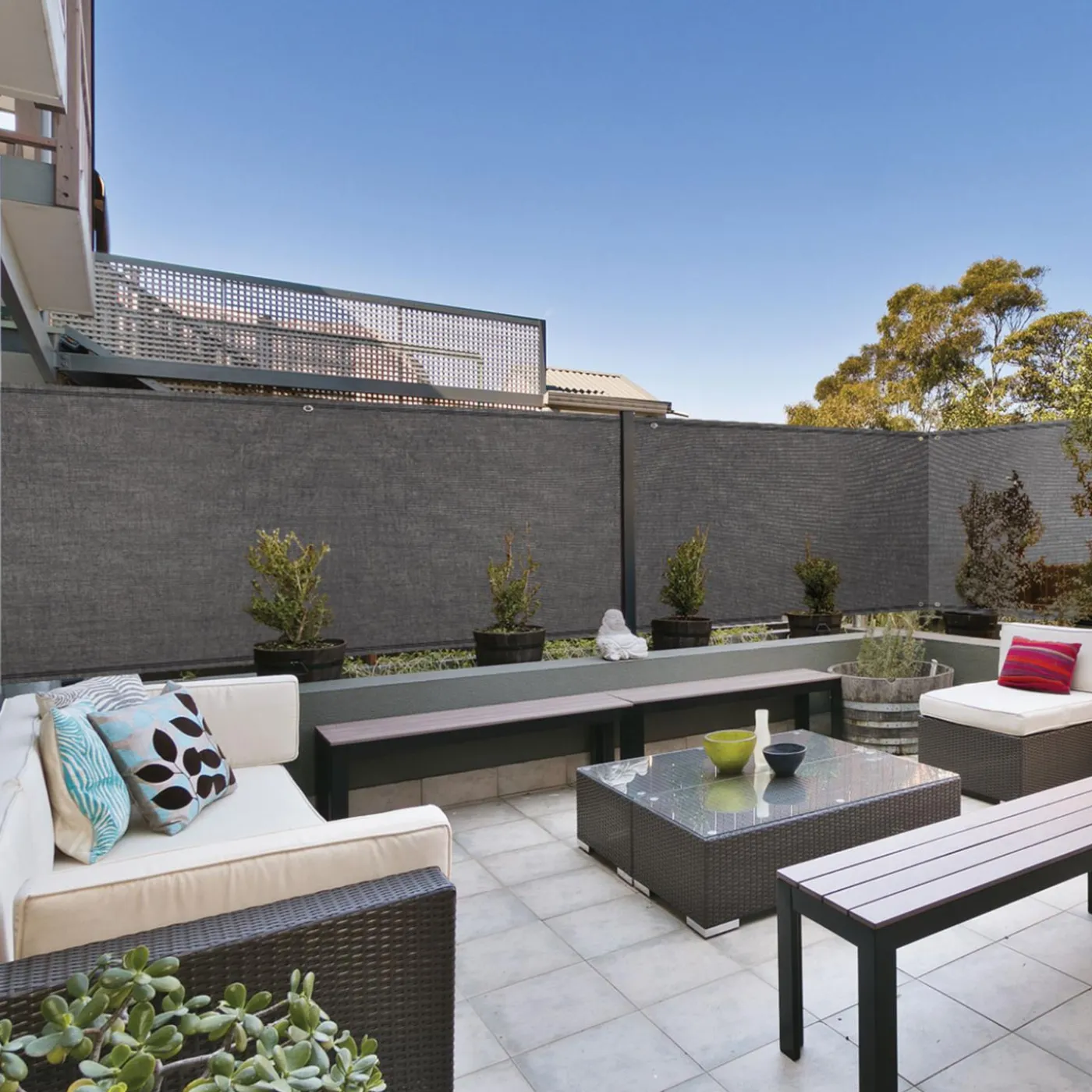 Brise vue gris 1,5 m x 10 m occultant 400 g/m²