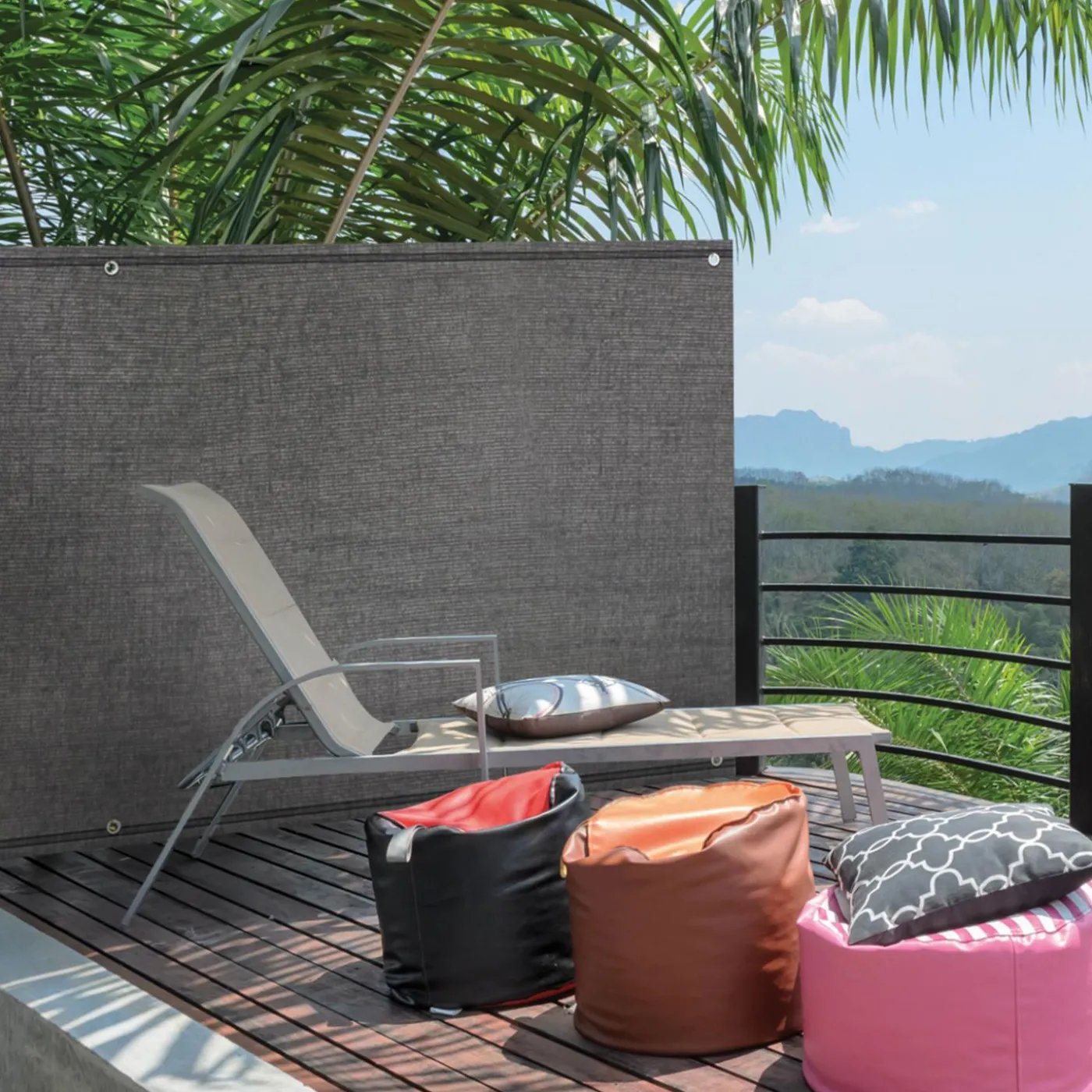 Brise vue gris 1,2 m x 10 m occultant 400 g/m²