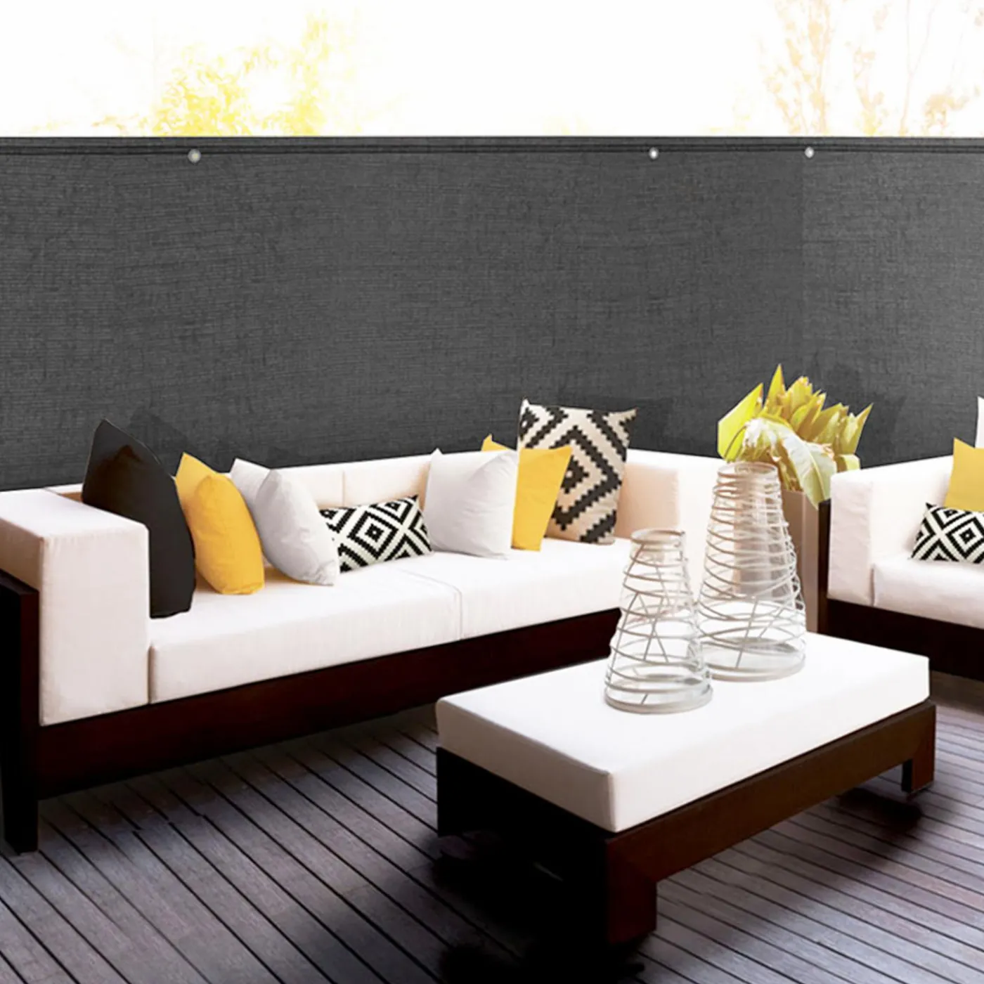 Brise vue gris 1,2 m x 10 m occultant 400 g/m²