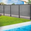 Brise vue gris clair 1,5 m x 10 m occultant 220 g/m²