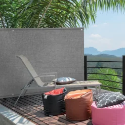 Brise vue gris clair 1,5 m x 10 m occultant 220 g/m²