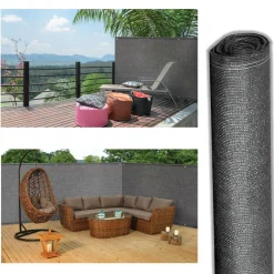 Brise vue 1,8m x 10m gris occultant 220g m2