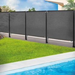 Brise vue 2m x 10m gris occultant 220g m²