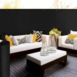 Brise vue 1,5m x 10m noir occultant 220g m²
