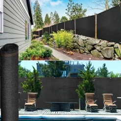 Brise vue 1,5m x 10m noir occultant 220g m²