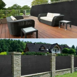 Brise vue 1,5m x 10m noir occultant 220g m²