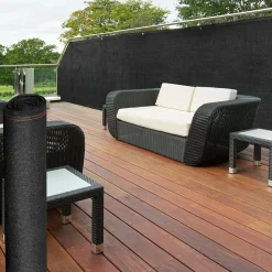 Brise vue 1,5m x 10m noir occultant 220g m²