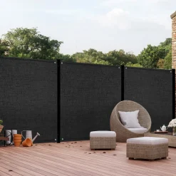 Brise vue noir 1,8 m x 10 m occultant et résistant 400 g/m²