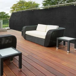 Brise vue noir 2 m x 10 m occultant 300 gr/m²