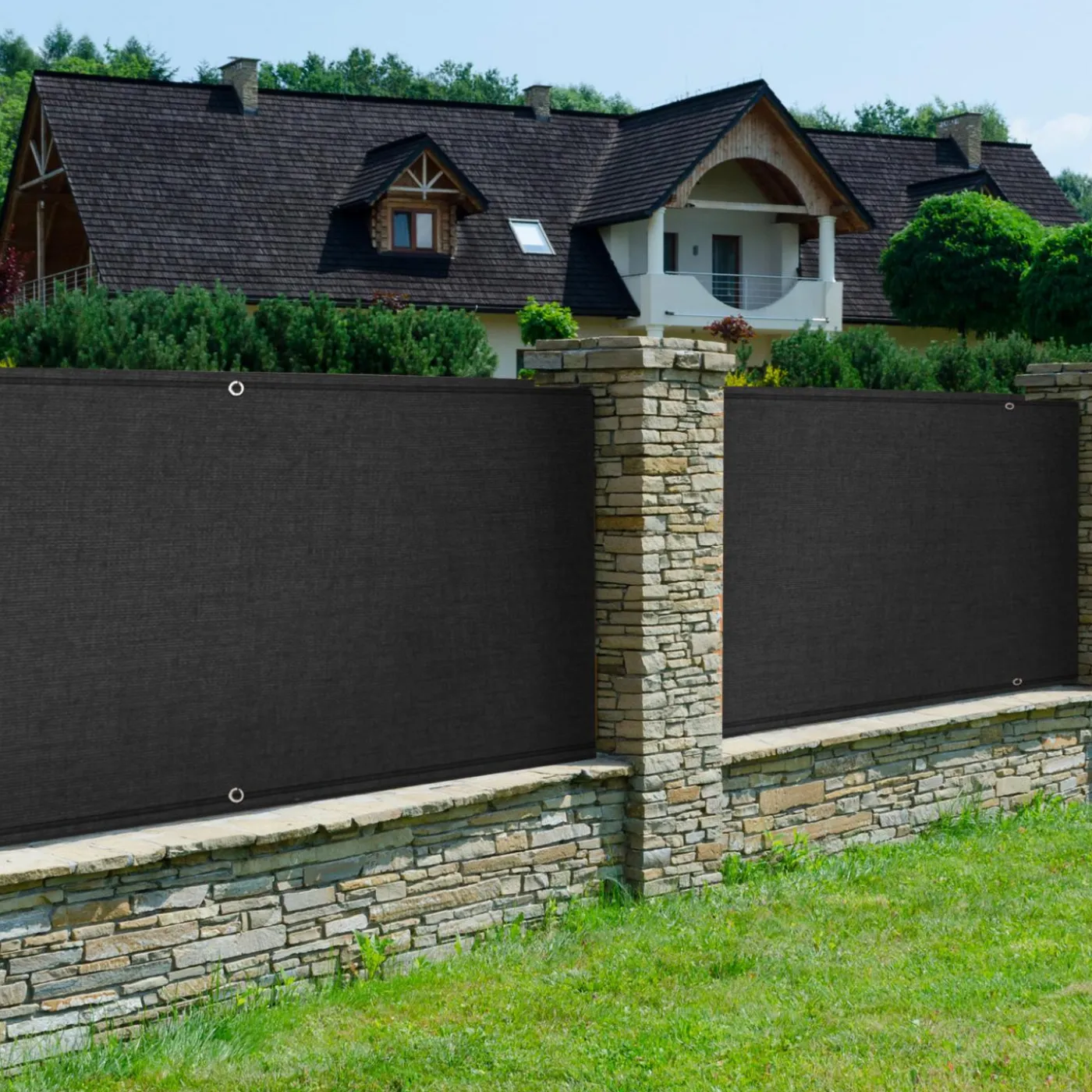 Brise vue noir 1,5 m x 10 m occultant et résistant 400 g/m²
