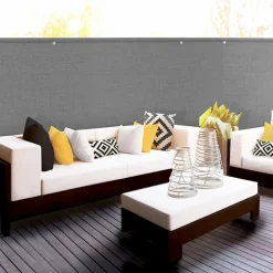 Brise-vue gris clair 1,5 m x 10 m occultant 300 g/m²