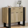 Buffet 100 cm 3 portes 1 tiroir noir