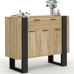 Buffet 100 cm 3 portes 1 tiroir noir