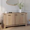Buffet 3 portes 140 cm en bois clair