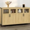 Buffet 4 portes avec vitrines 140cm design industriel