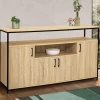 Buffet 4 portes industriel avec niche 140 cm