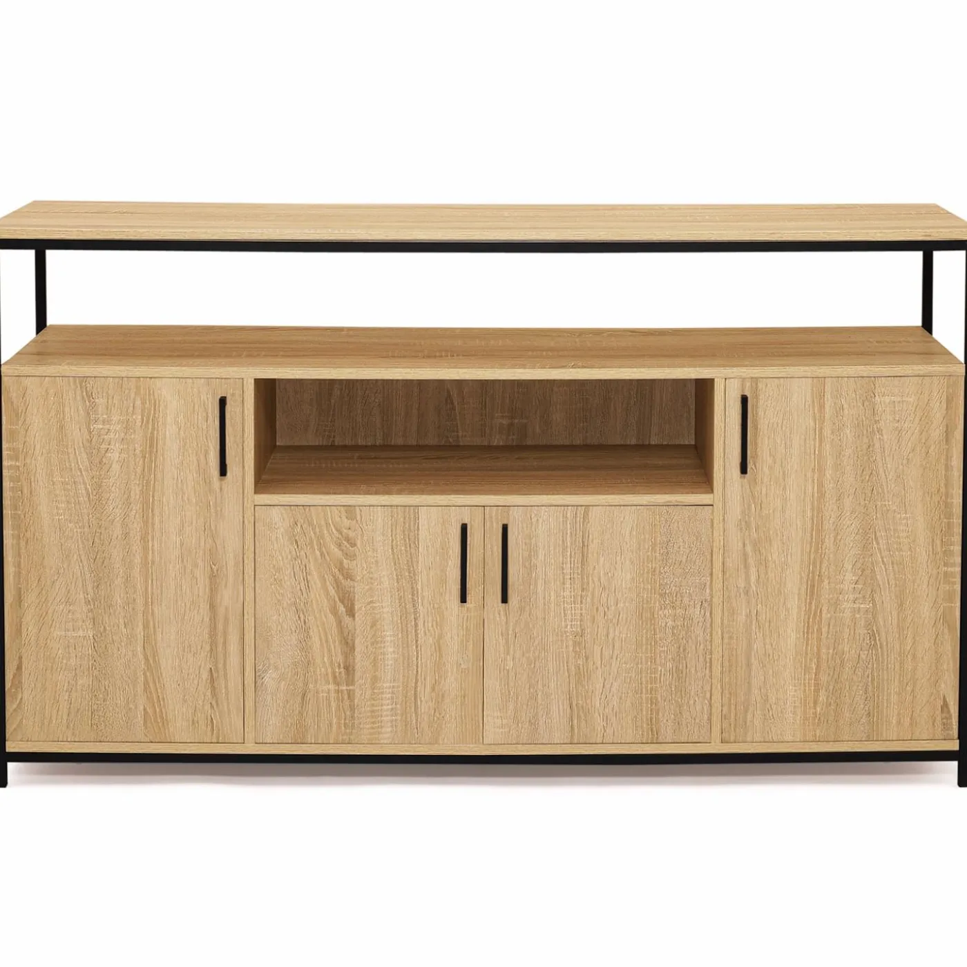 Buffet 4 portes industriel avec niche 140 cm