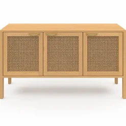 Buffet bas 3 portes avec cannage 110 cm