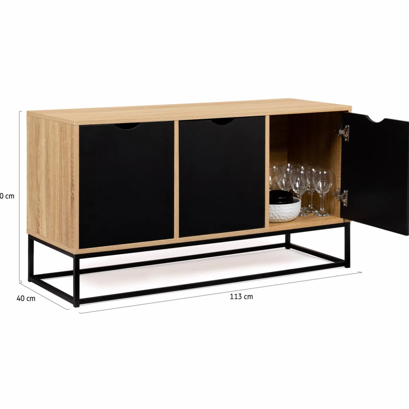 Buffet bas 3 portes industriel